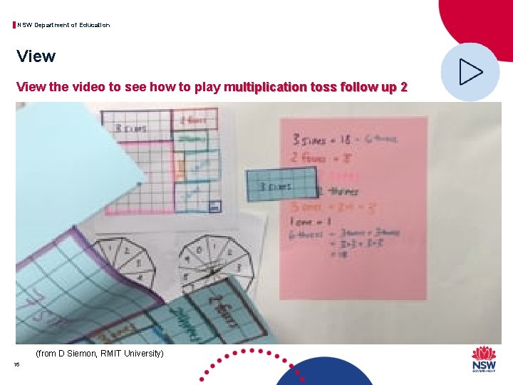 NSW Department of Education View the video to see how to play multiplication toss