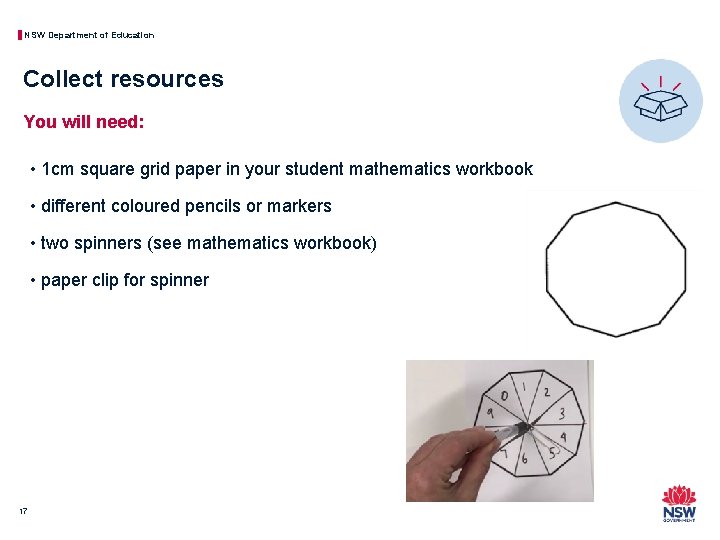 NSW Department of Education Collect resources You will need: • 1 cm square grid