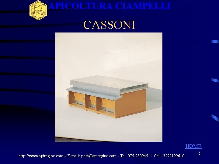 APICOLTURA CIAMPELLI CASSONI HOME http: //www. apiregine. com – E-mail: post@apiregine. com - Tel. APICOLTURA CIAMPELLI CASSONI HOME http: //www. apiregine. com – E-mail: post@apiregine. com - Tel.