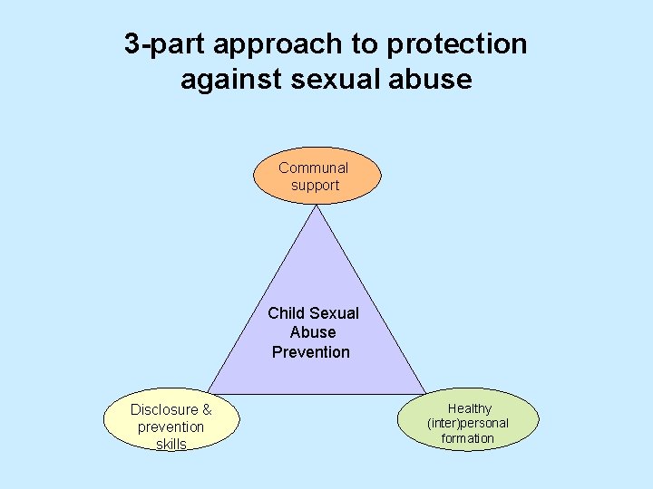 3 -part approach to protection against sexual abuse Communal support Child Sexual Abuse Prevention