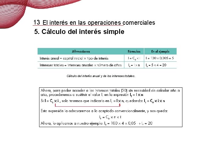 13 El interés en las operaciones comerciales 5. Cálculo del interés simple Cálculo del 13 El interés en las operaciones comerciales 5. Cálculo del interés simple Cálculo del