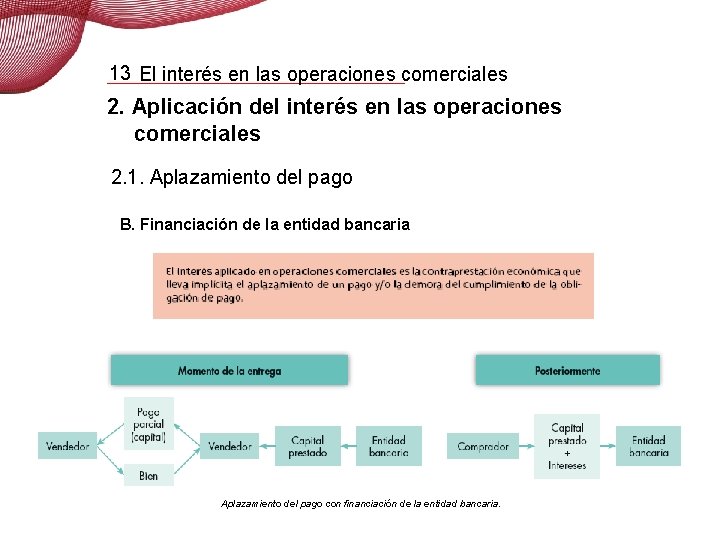 13 El interés en las operaciones comerciales 2. Aplicación del interés en las operaciones 13 El interés en las operaciones comerciales 2. Aplicación del interés en las operaciones