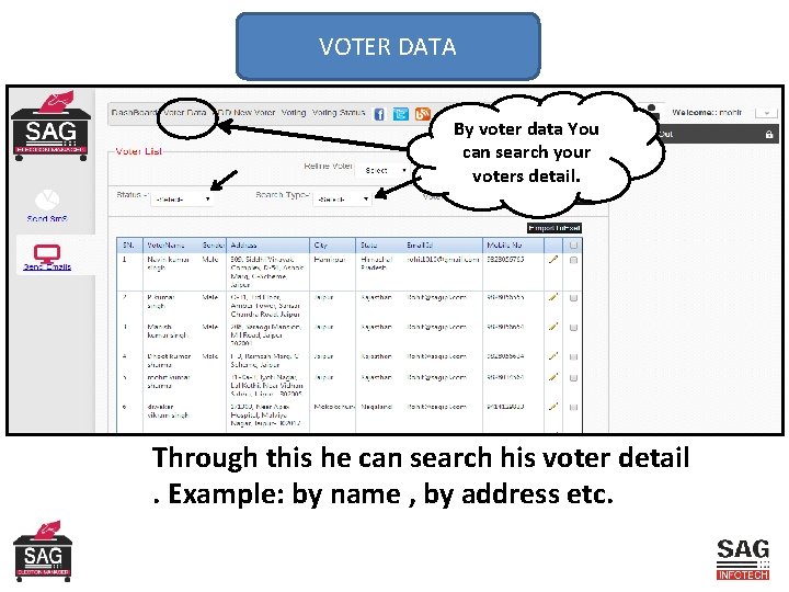 VOTER DATA By voter data You can search your voters detail. Through this he