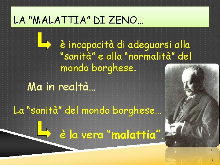 LA “MALATTIA” DI ZENO… è incapacità di adeguarsi alla “sanità” e alla “normalità” del