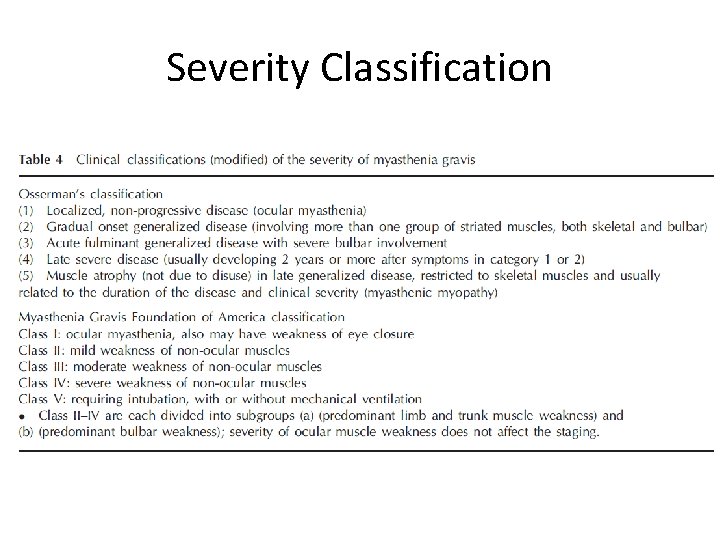 Severity Classification 