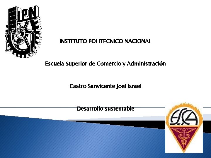 INSTITUTO POLITECNICO NACIONAL Escuela Superior de Comercio y Administración Castro Sanvicente Joel Israel Desarrollo