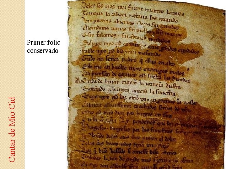 Cantar de Mio Cid Primer folio conservado 