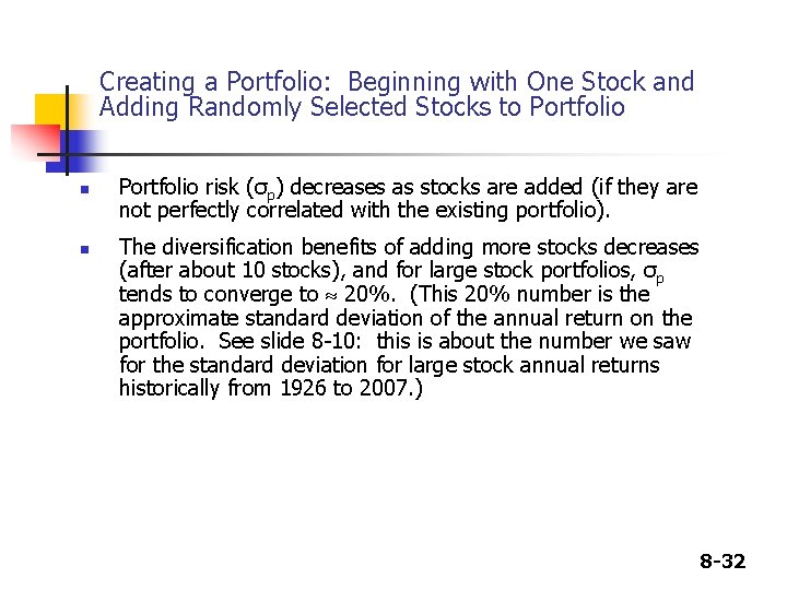 Creating a Portfolio: Beginning with One Stock and Adding Randomly Selected Stocks to Portfolio Creating a Portfolio: Beginning with One Stock and Adding Randomly Selected Stocks to Portfolio