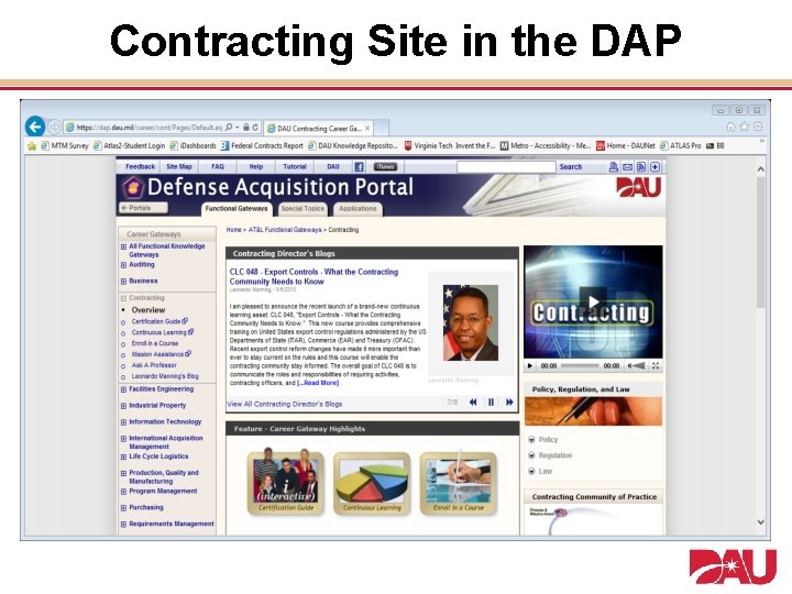 Contracting Site in the DAP 