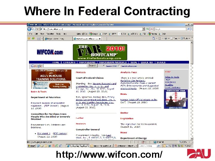 Where In Federal Contracting http: //www. wifcon. com/ 