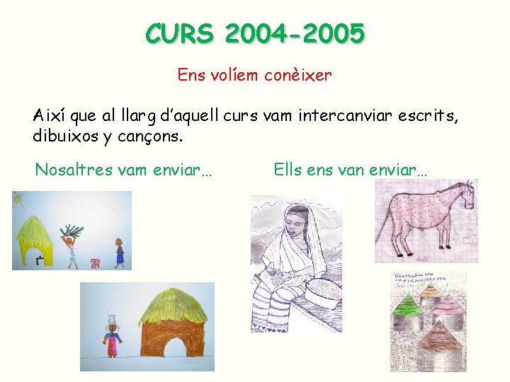 CURS 2004 -2005 Ens volíem conèixer Així que al llarg d’aquell curs vam intercanviar CURS 2004 -2005 Ens volíem conèixer Així que al llarg d’aquell curs vam intercanviar