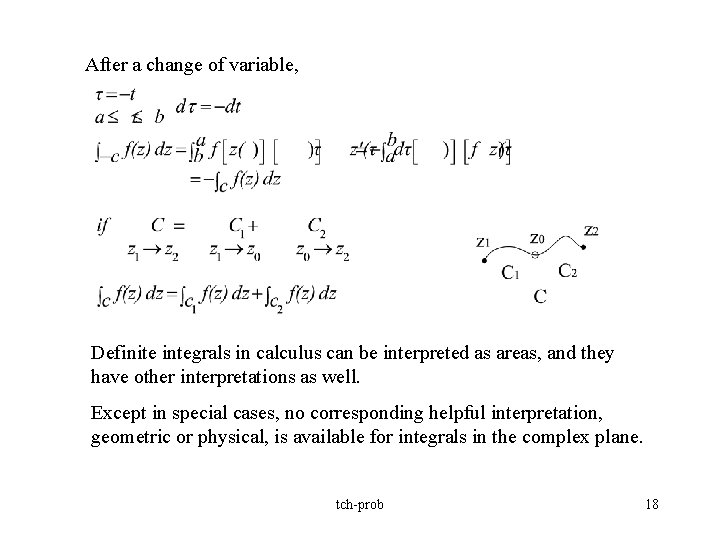 After a change of variable, Definite integrals in calculus can be interpreted as areas,