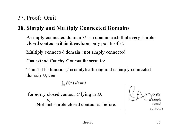 37. Proof: Omit 38. Simply and Multiply Connected Domains A simply connected domain D