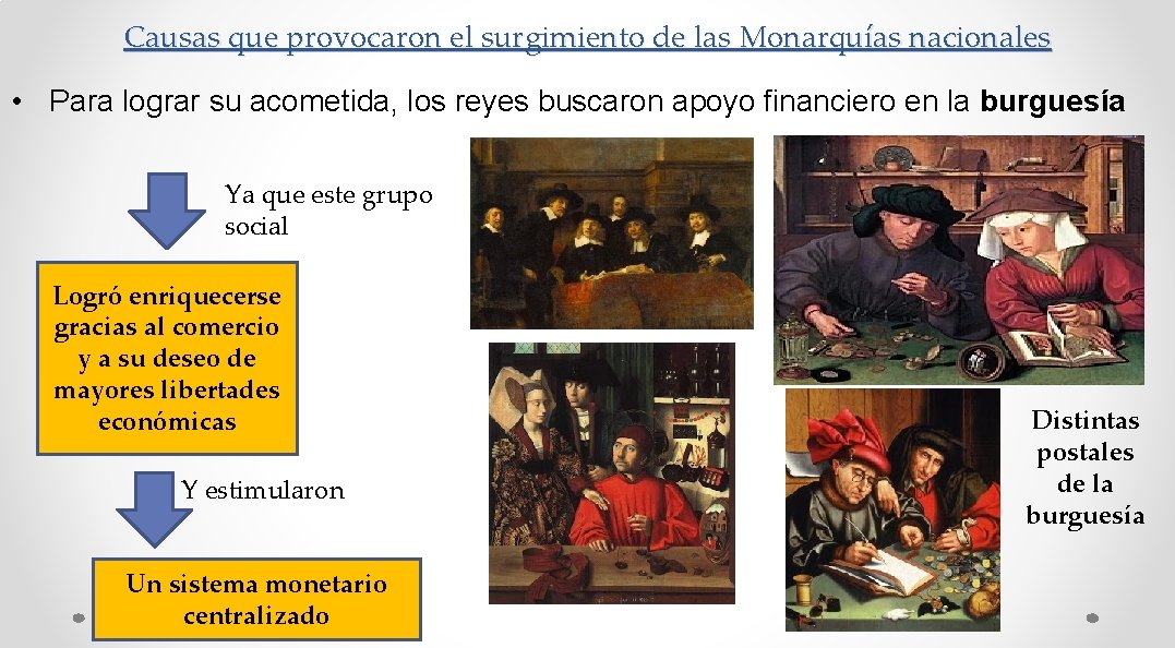 Causas que provocaron el surgimiento de las Monarquías nacionales • Para lograr su acometida,