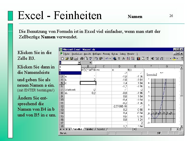 Excel - Feinheiten Namen Die Benutzung von Formeln ist in Excel viel einfacher, wenn
