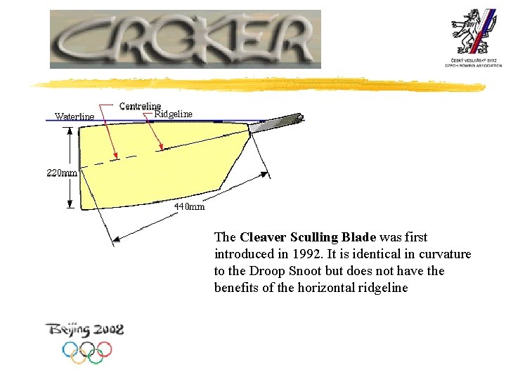 The Cleaver Sculling Blade was first introduced in 1992. It is identical in curvature