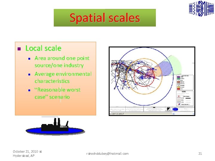 Spatial scales n Local scale n n n Area around one point source/one industry