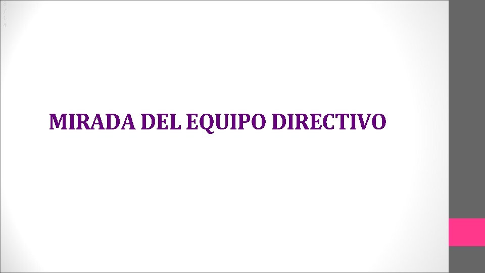 8 / 1 4 MIRADA DEL EQUIPO DIRECTIVO 