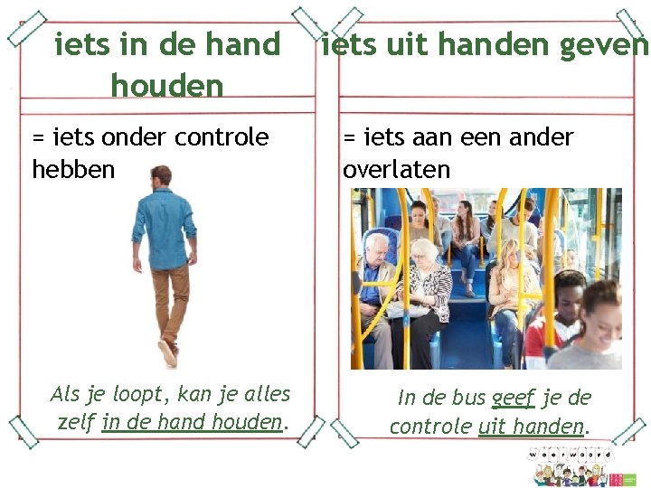 iets in de hand houden = iets onder controle hebben iets uit handen geven iets in de hand houden = iets onder controle hebben iets uit handen geven