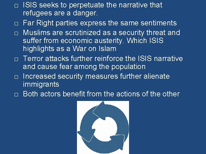 � � � ISIS seeks to perpetuate the narrative that refugees are a danger.