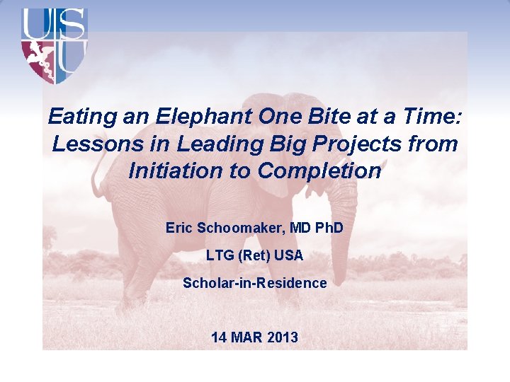 Eating an Elephant One Bite at a Time: Lessons in Leading Big Projects from