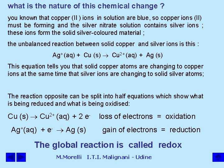 what is the nature of this chemical change ? you known that copper (II