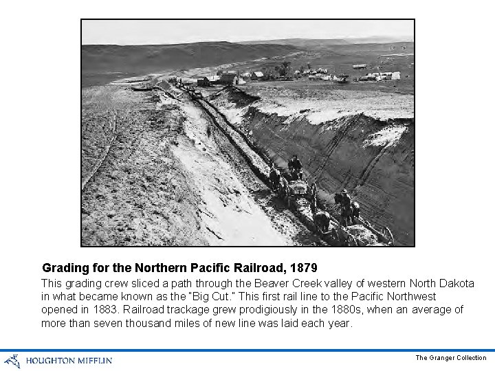 Grading for the Northern Pacific Railroad, 1879 This grading crew sliced a path through