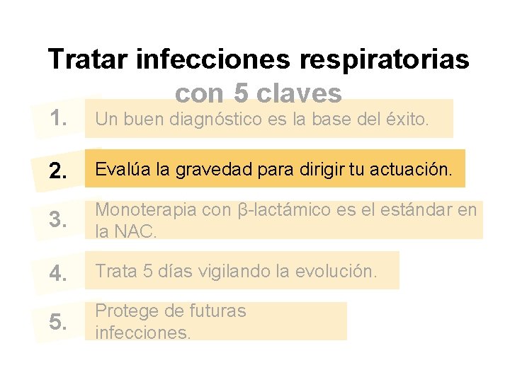 Tratar infecciones respiratorias con 5 claves 1. Un buen diagnóstico es la base del