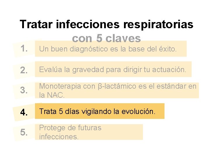 Tratar infecciones respiratorias con 5 claves 1. Un buen diagnóstico es la base del