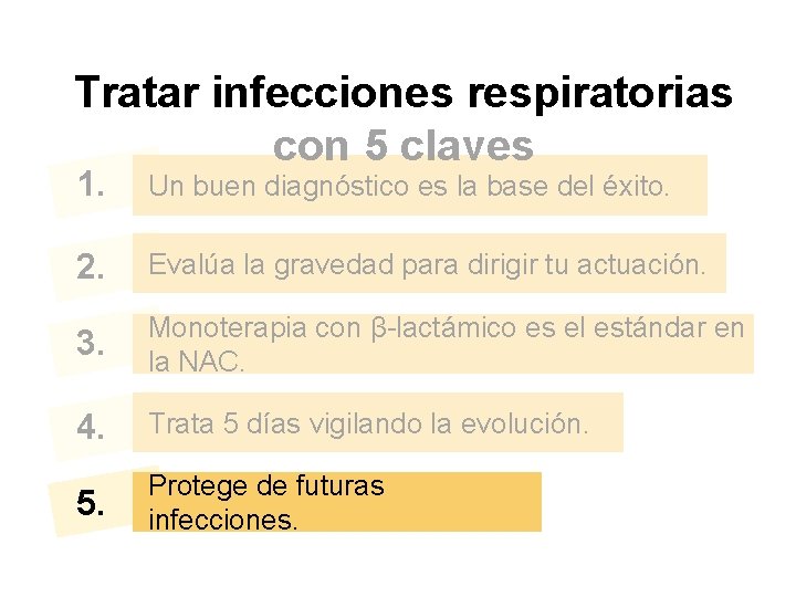 Tratar infecciones respiratorias con 5 claves 1. Un buen diagnóstico es la base del