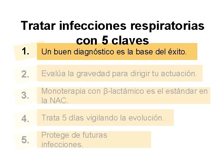 Tratar infecciones respiratorias con 5 claves 1. Un buen diagnóstico es la base del