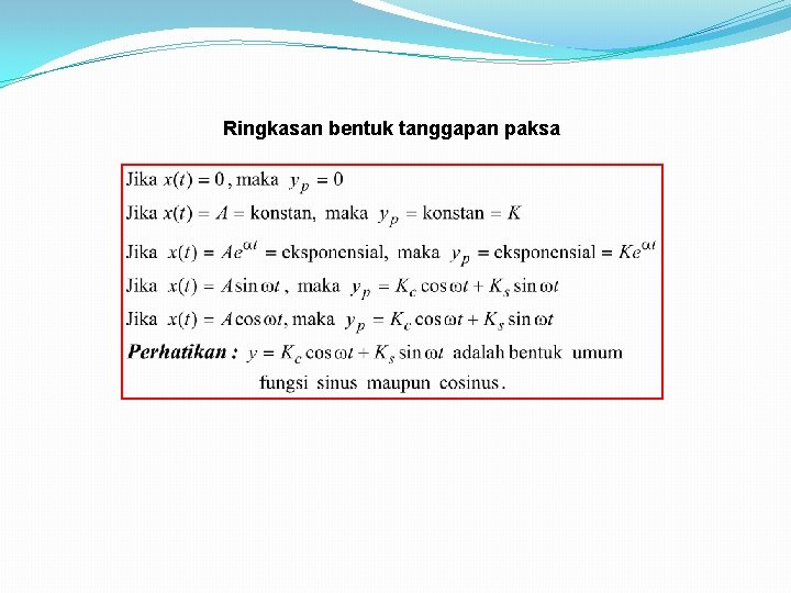 Ringkasan bentuk tanggapan paksa Ringkasan bentuk tanggapan paksa