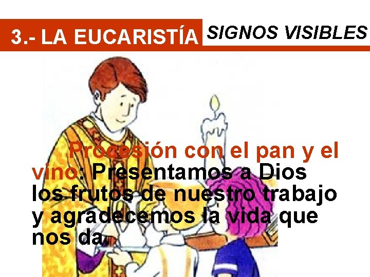 3. - LA EUCARISTÍA SIGNOS VISIBLES Procesión con el pan y el vino: Presentamos