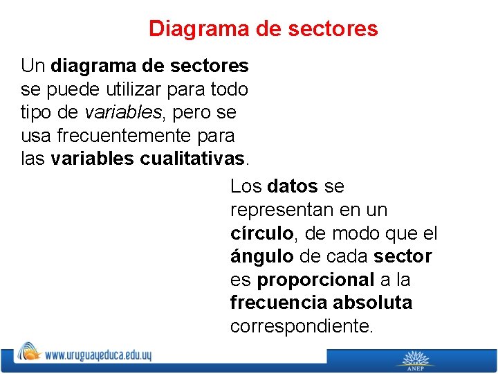 Diagrama de sectores Un diagrama de sectores se puede utilizar para todo tipo de