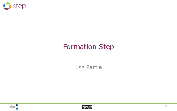 Formation Step 1re Partie 1 Plan de la