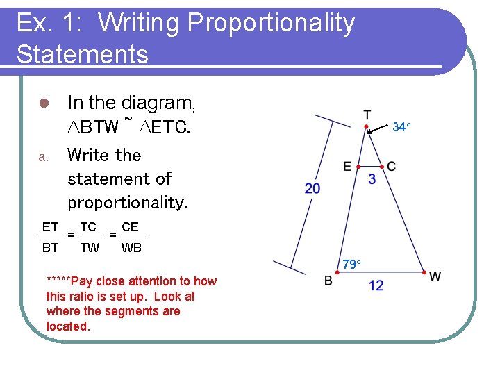 Proportion Statement Geometry 8 4 A Similar Triangles and Slope ObjectivesAssignment