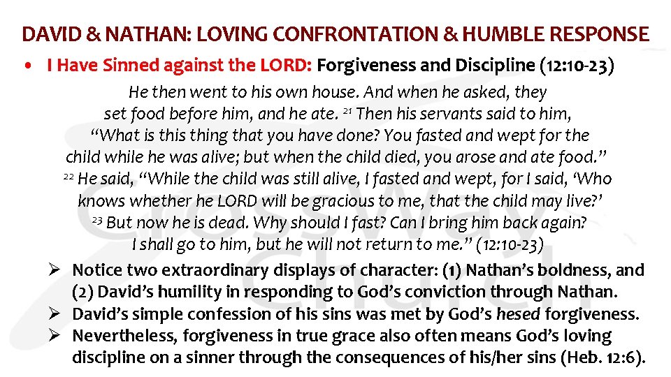 DAVID & NATHAN: LOVING CONFRONTATION & HUMBLE RESPONSE • I Have Sinned against the