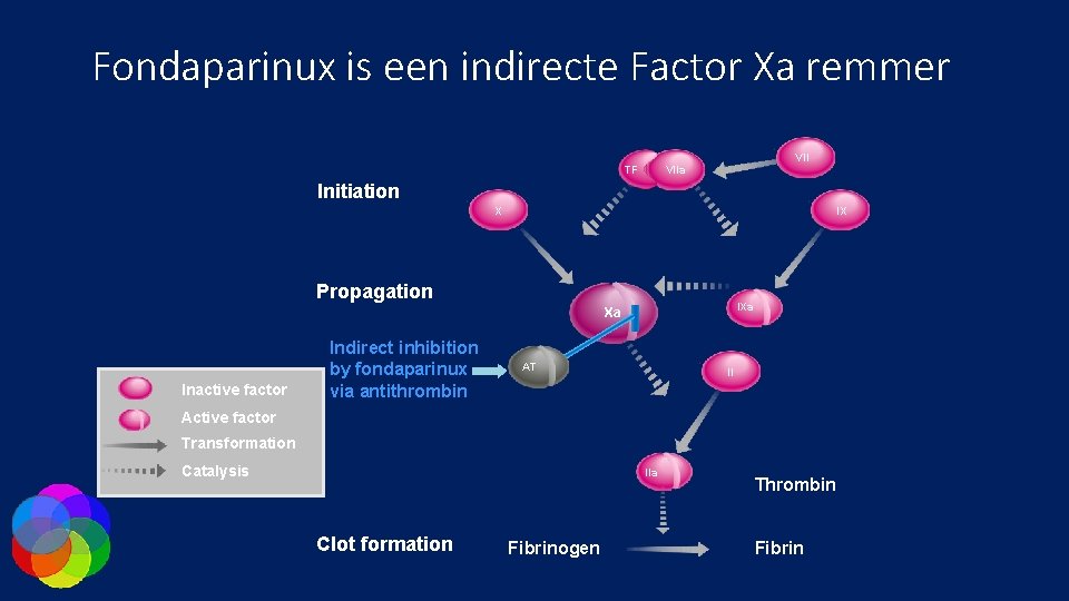 Fondaparinux is een indirecte Factor Xa remmer VII TF VIIa Initiation X IX Propagation