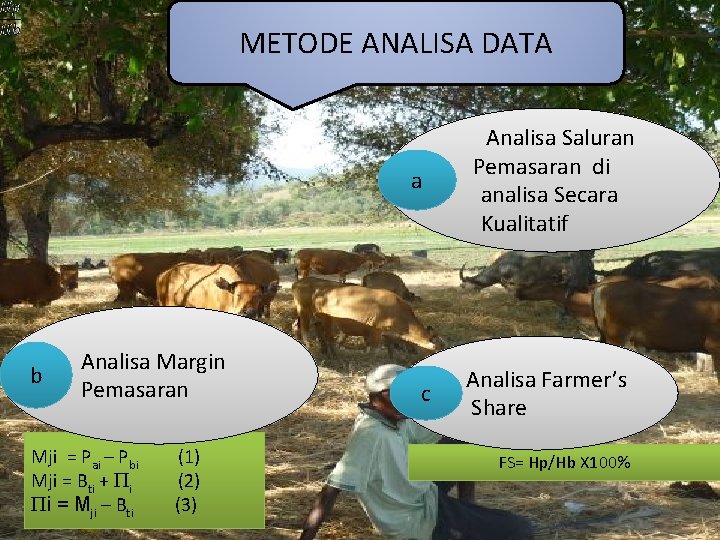 METODE ANALISA DATA a b Analisa Margin Pemasaran Mji = Pai – Pbi Mji