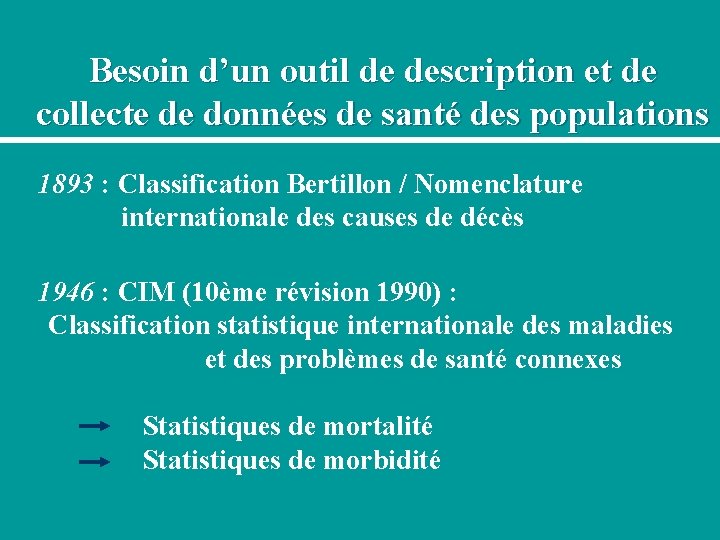 Besoin d’un outil de description et de collecte de données de santé des populations