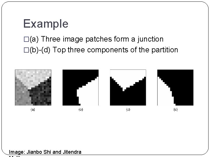 Example �(a) Three image patches form a junction �(b)-(d) Top three components of the