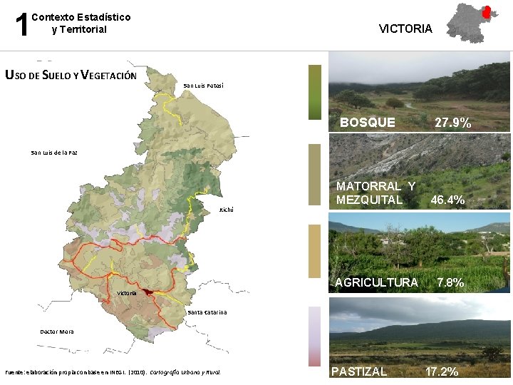 1 Contexto Estadístico y Territorial USO DE SUELO Y VEGETACIÓN VICTORIA San Luis Potosí