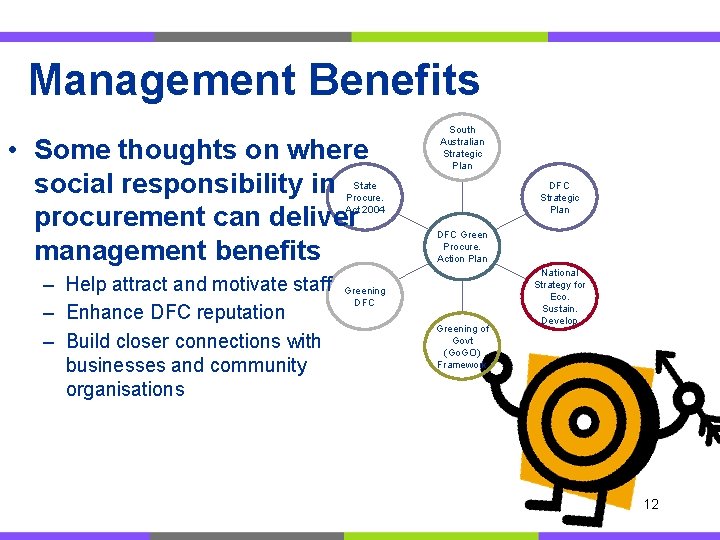 Management Benefits • Some thoughts on where social responsibility in procurement can deliver management