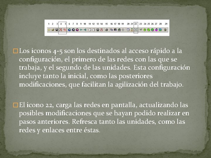 � Los iconos 4 -5 son los destinados al acceso rápido a la configuración,