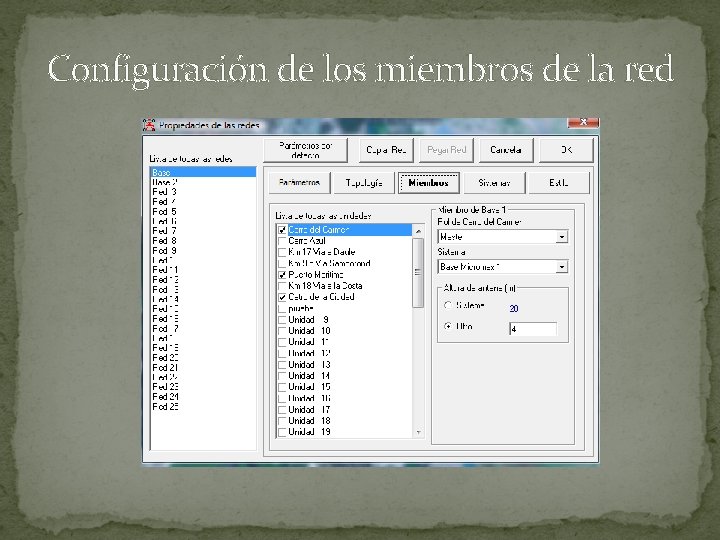 Configuración de los miembros de la red 