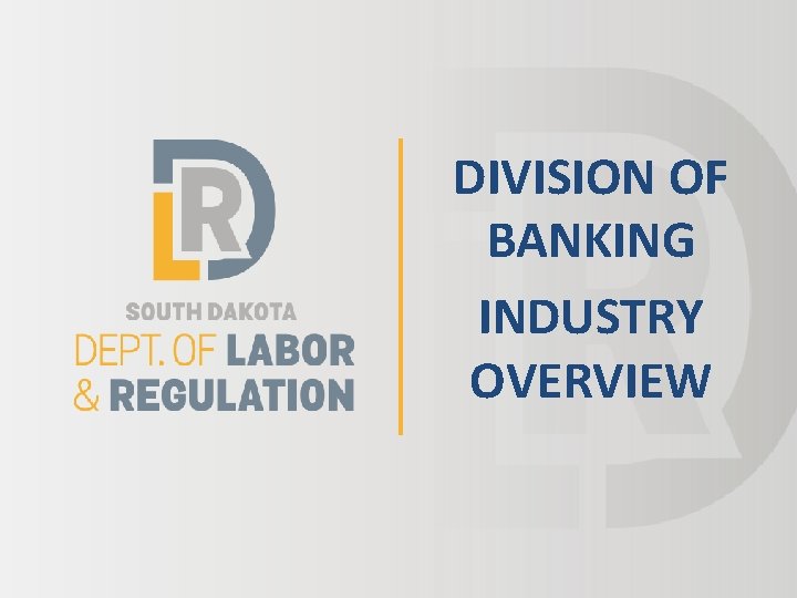 DIVISION OF BANKING INDUSTRY OVERVIEW 