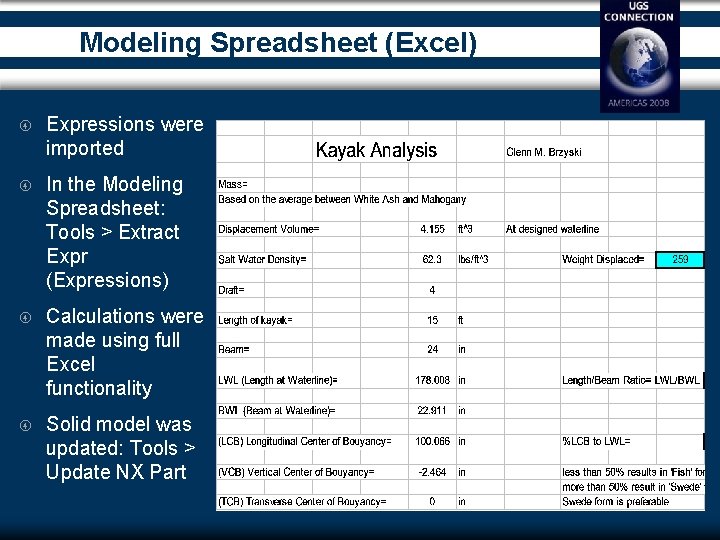 Modeling Spreadsheet (Excel) Expressions were imported In the Modeling Spreadsheet: Tools > Extract Expr