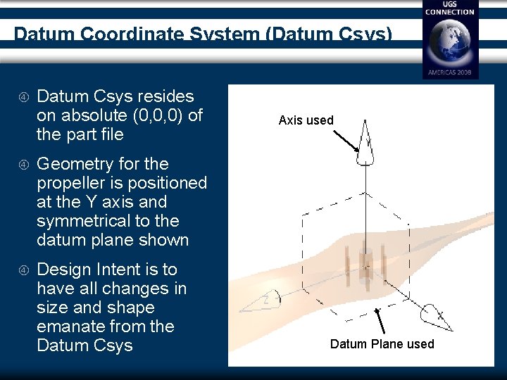 Datum Coordinate System (Datum Csys) Datum Csys resides on absolute (0, 0, 0) of