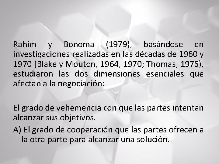 Rahim y Bonoma (1979), basándose en investigaciones realizadas en las décadas de 1960 y