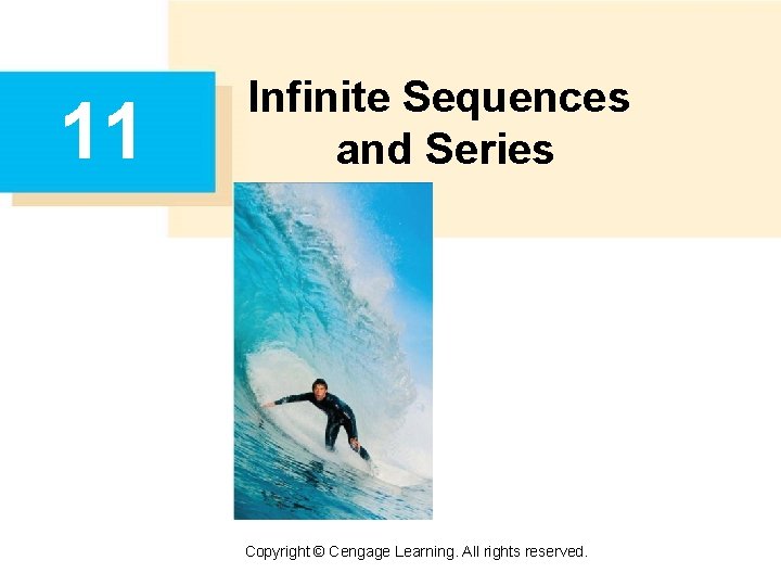 11 Infinite Sequences and Series Copyright © Cengage Learning. All rights reserved. 11 Infinite Sequences and Series Copyright © Cengage Learning. All rights reserved.